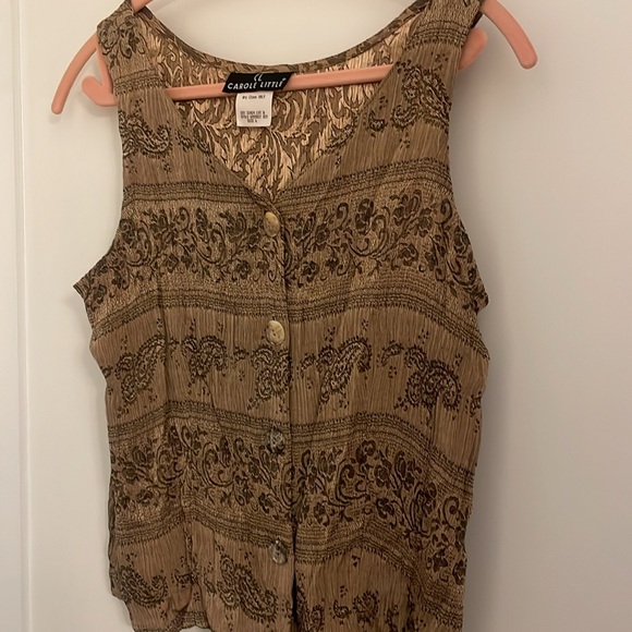EUC Carole Little Button Tank Blouse - Picture 3 of 4